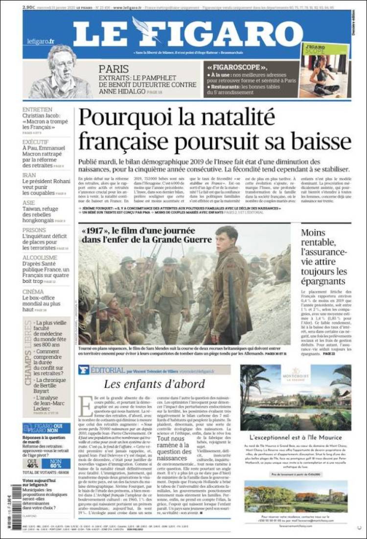 Portada de Le Figaro (Francia)