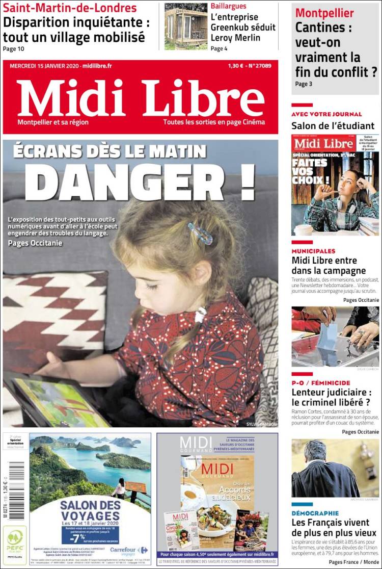 Portada de Midi Libre (Francia)