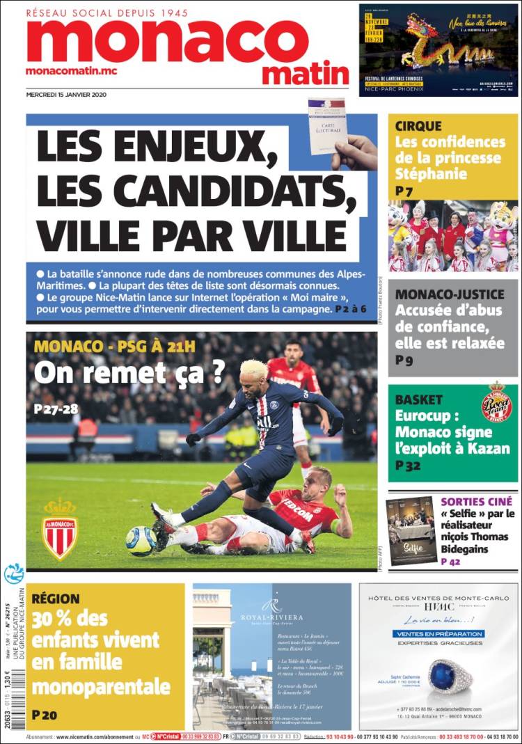 Portada de Nice-Matin (Francia)