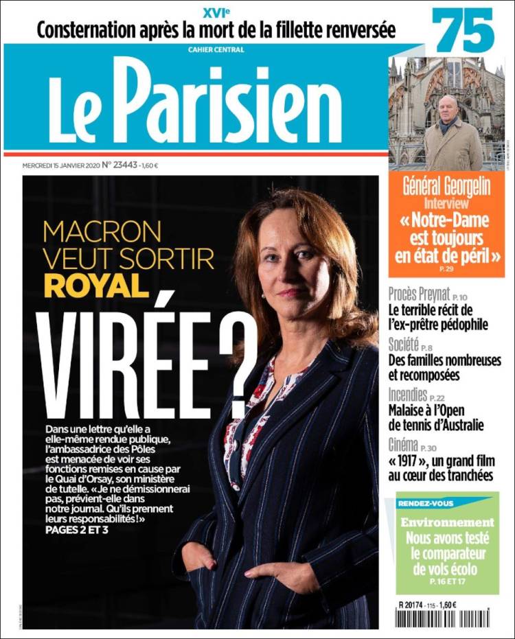 Portada de Le Parisien (Francia)