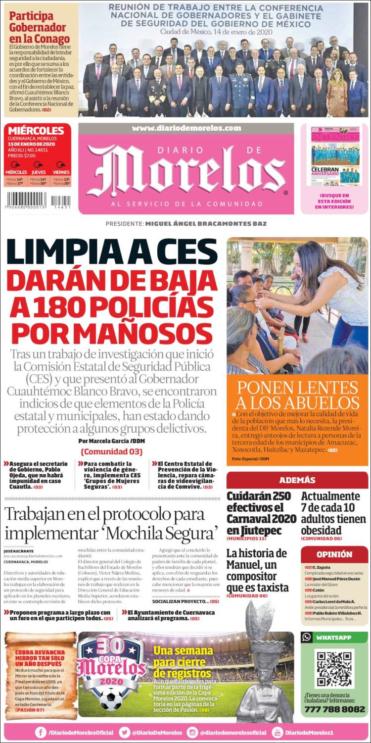 Portada de Diario de Morelos (México)