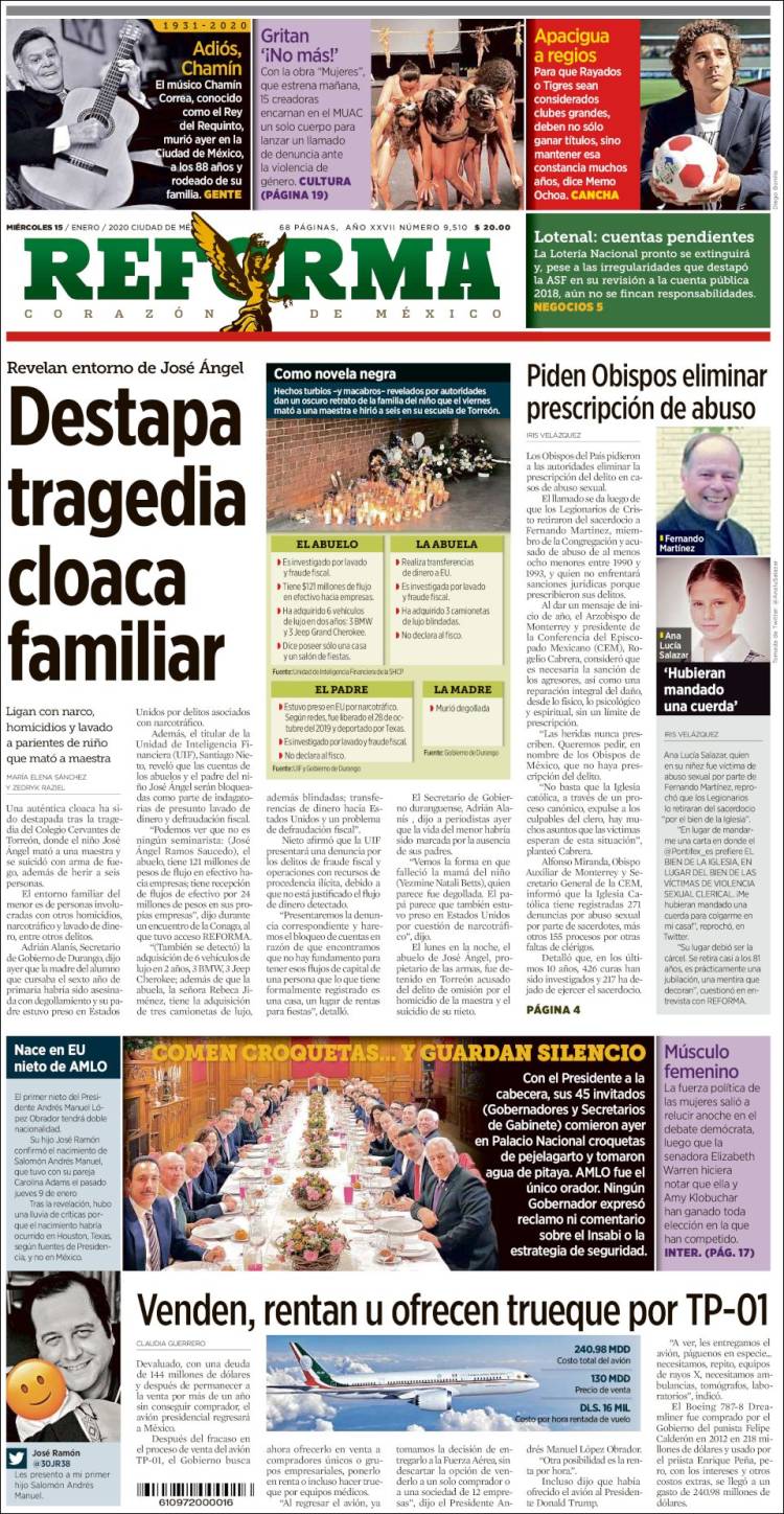 Portada de Reforma (México)