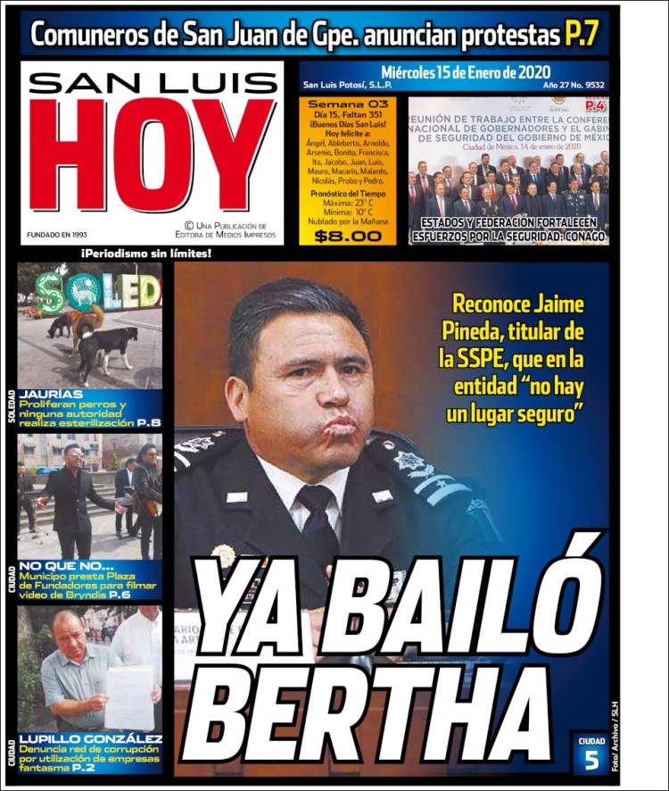 Portada de San Luis Hoy (México)