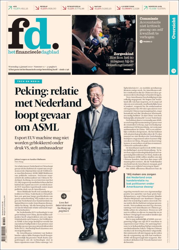 Portada de Het Financieele Dagblad (Pa&iacute;ses Bajos)