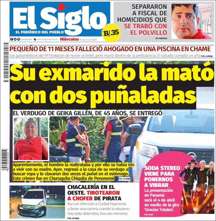 Portada de El Siglo (Panam&aacute;)