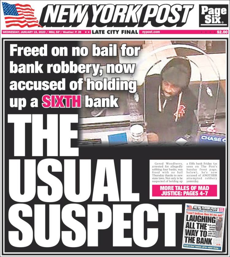 Portada de New York Post (USA)