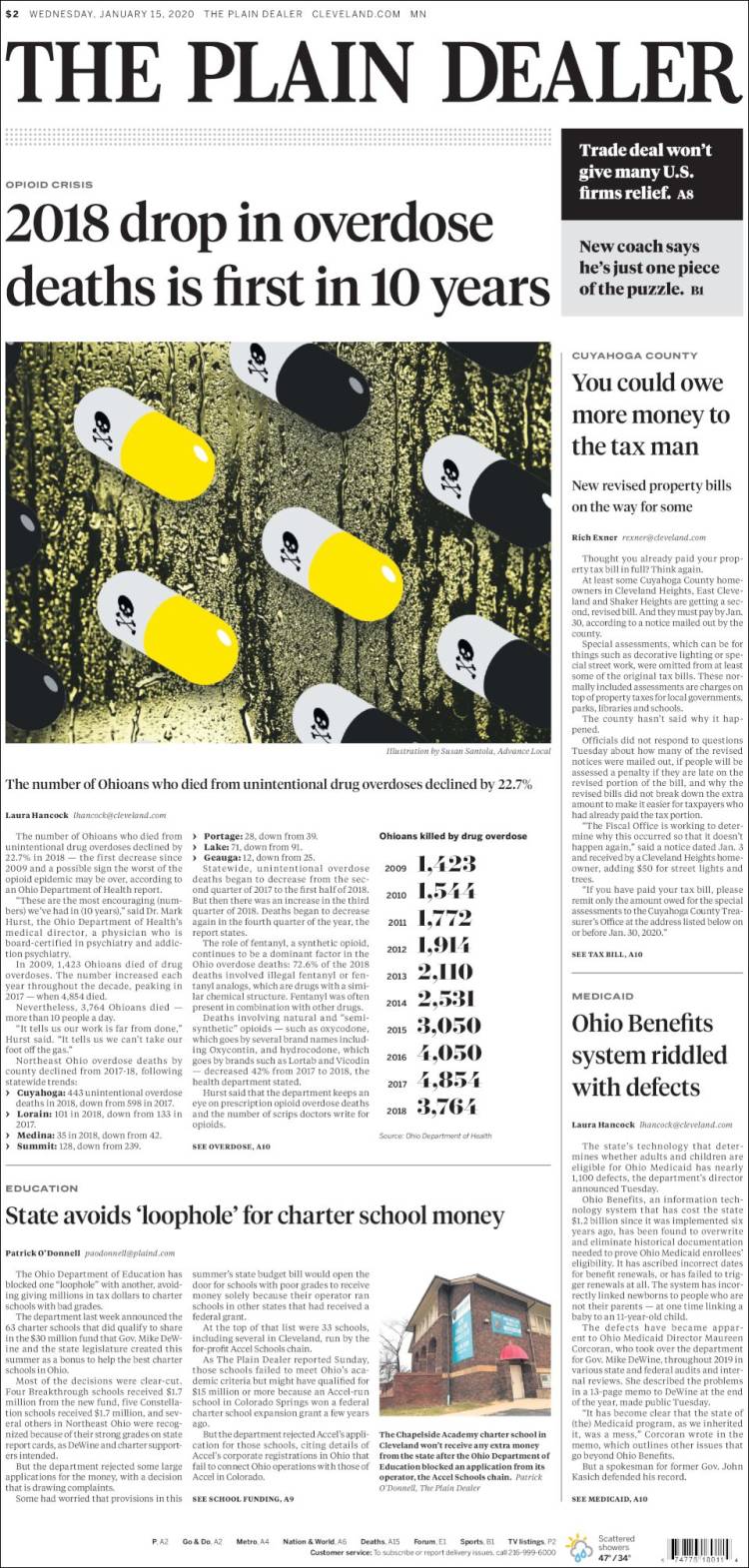 Portada de The Plain Dealer (USA)