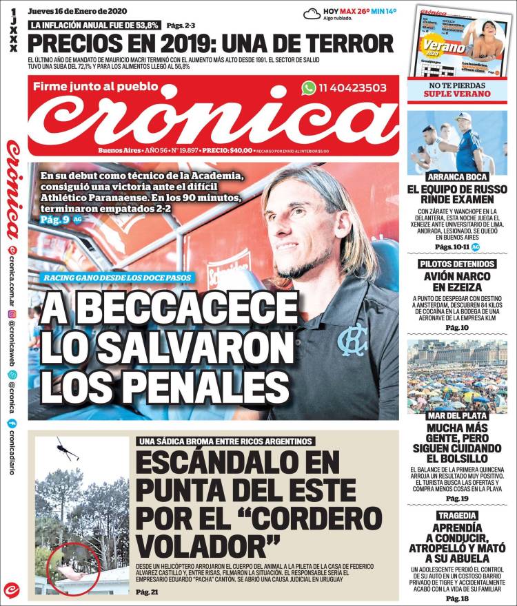 Portada de Crónica (Argentina)