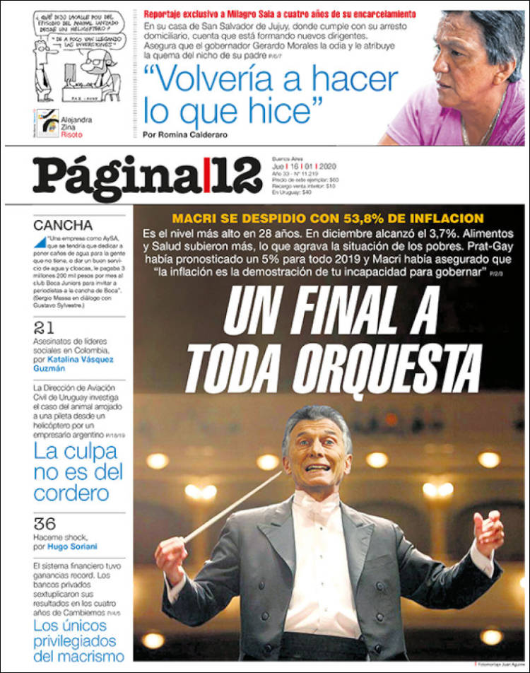 Portada de Página/12 (Argentina)
