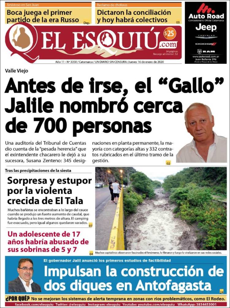 Portada de El Esquiu (Argentina)