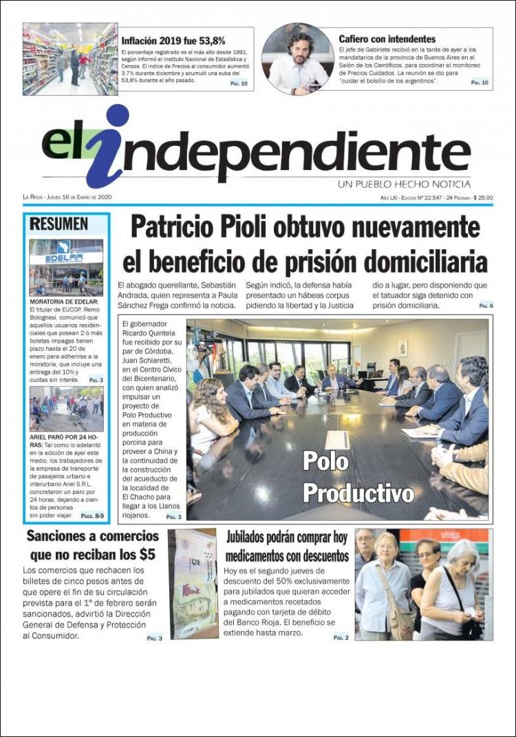 Portada de El Independiente (Argentina)