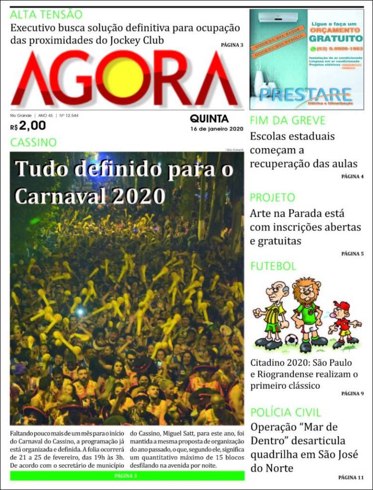 Portada de Jornal Agora (Brasil)