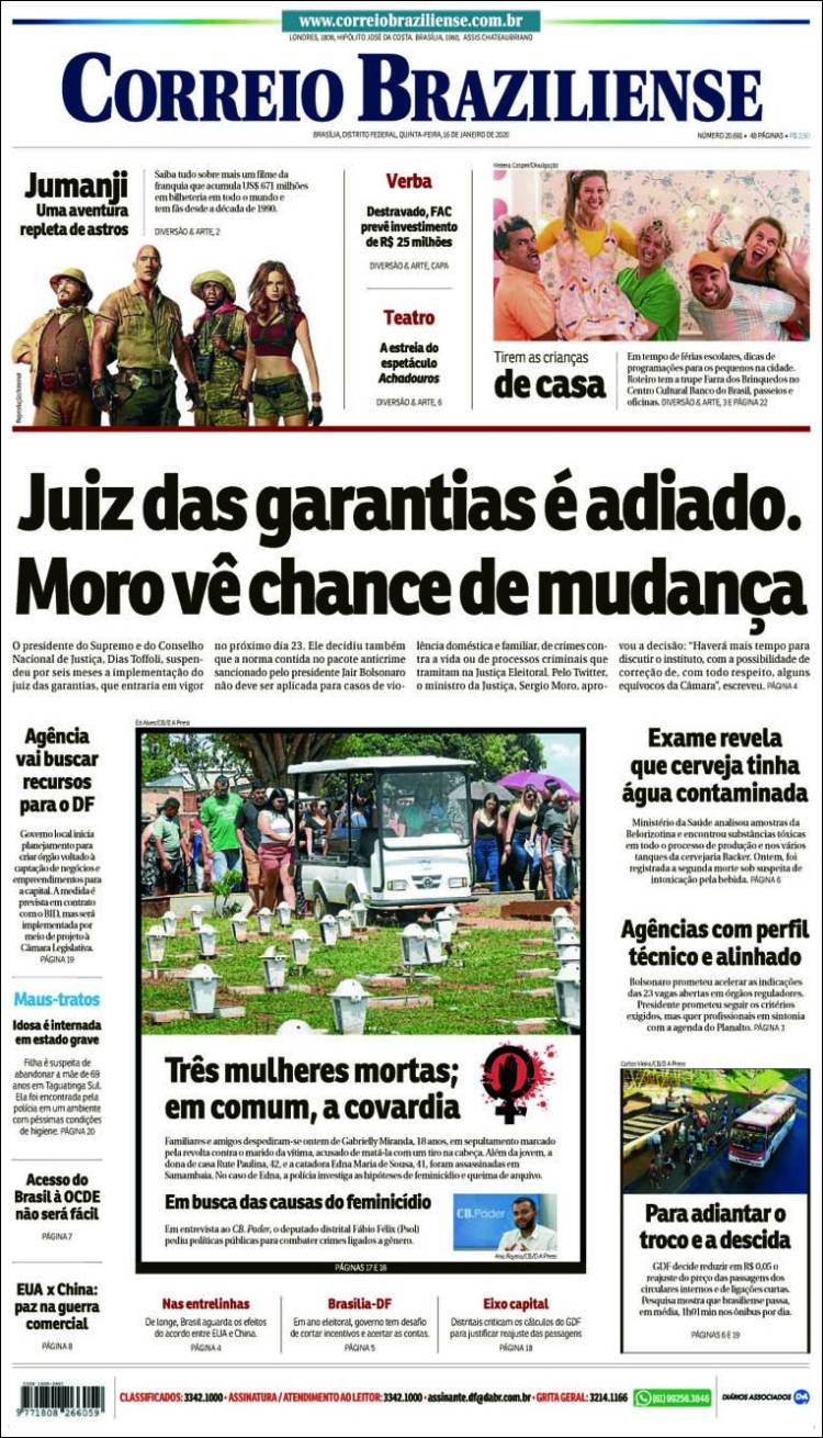 Portada de Correio Braziliense (Brasil)