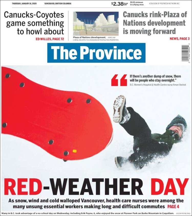 Portada de The Province (Canadá)