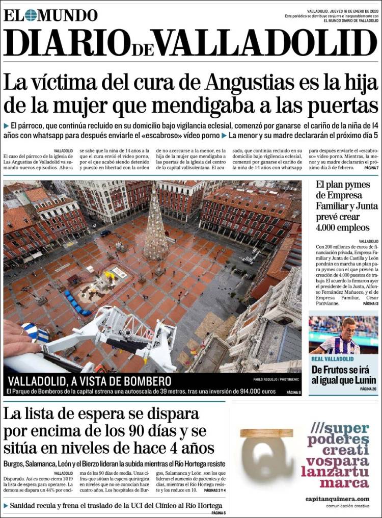 Portada de Diario de Valladolid (España)