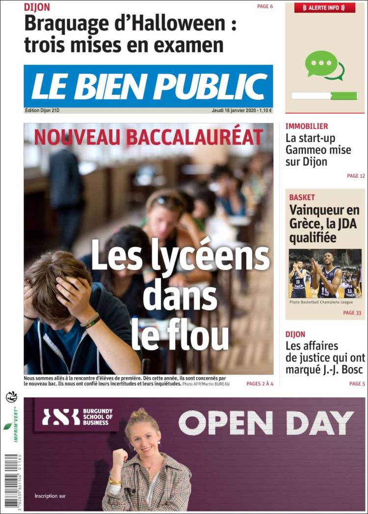 Portada de Le Bien Public (Francia)