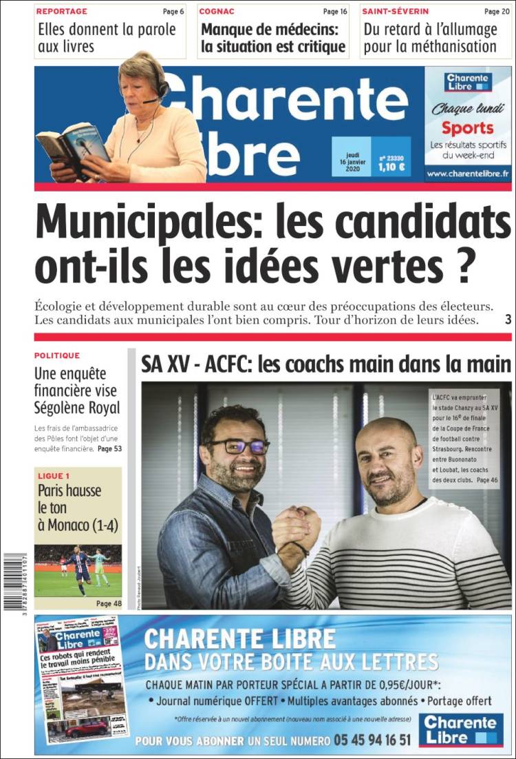 Portada de Charente Libre (Francia)