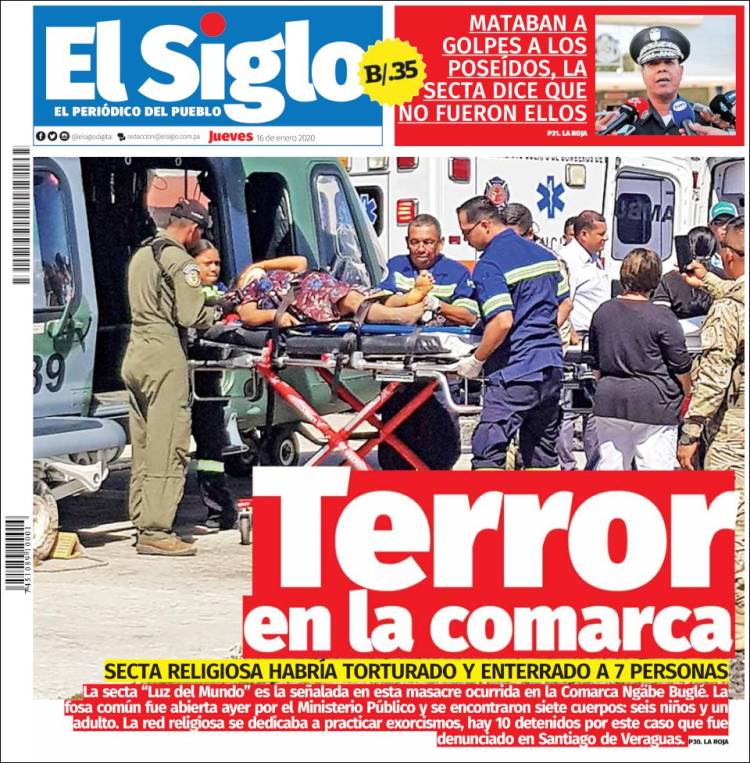 Portada de El Siglo (Panamá)