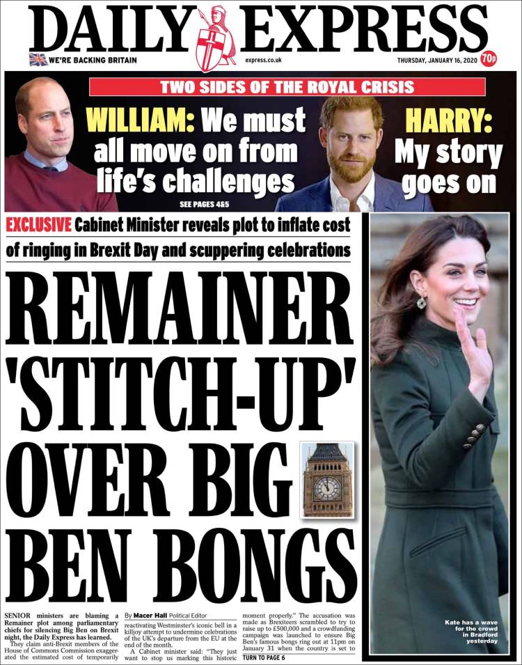 Portada de Daily Express (Reino Unido)