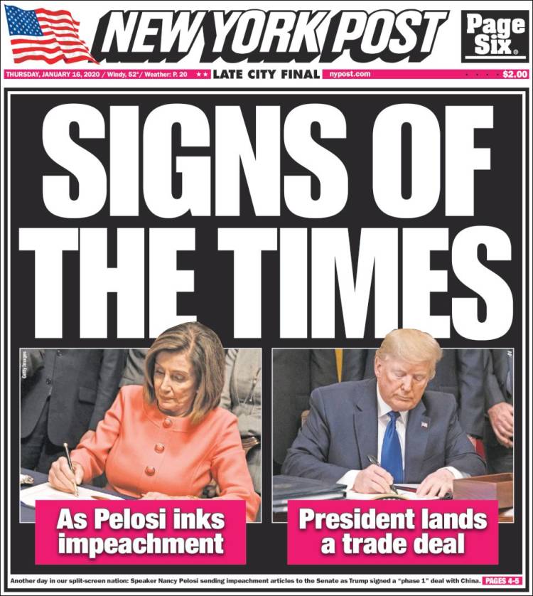 Portada de New York Post (USA)