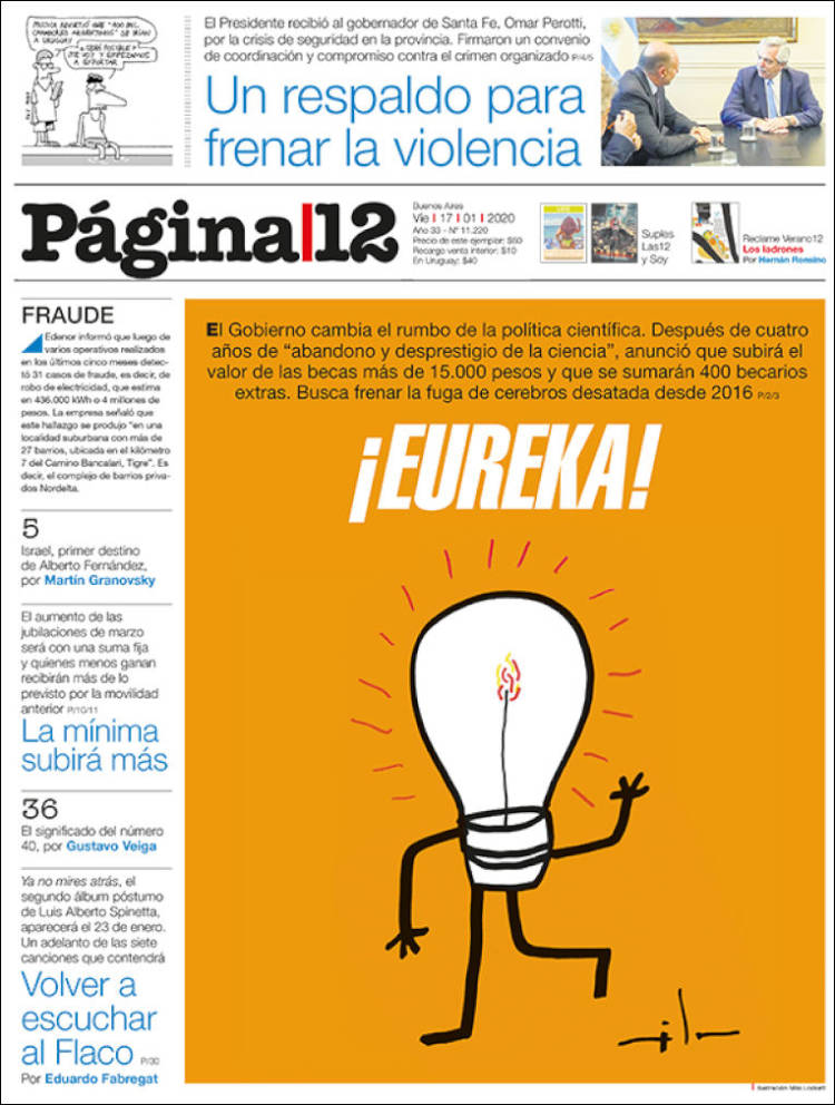 Portada de Página/12 (Argentina)