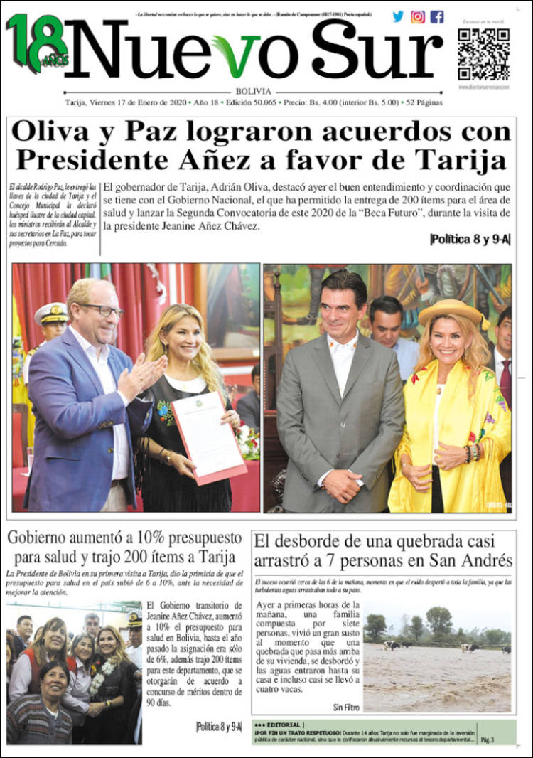 Portada de Nuevo Sur (Bolivia)