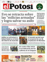 Portada de Diario de Potosí (Bolivia)