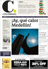 Portada de El Colombiano (Colombia)