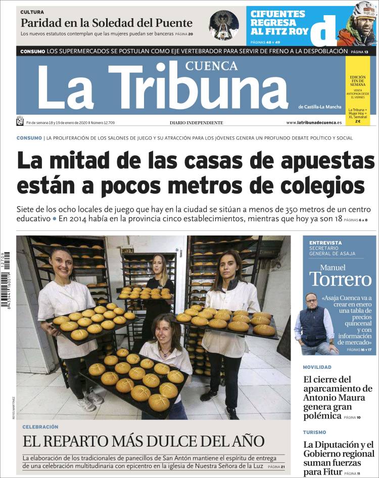 Portada de La Tribuna de Cuenca (España)