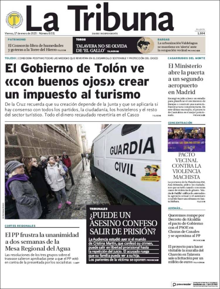 Portada de La Tribuna de Toledo (España)