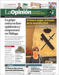 Portada de La Opinión de Málaga (España)