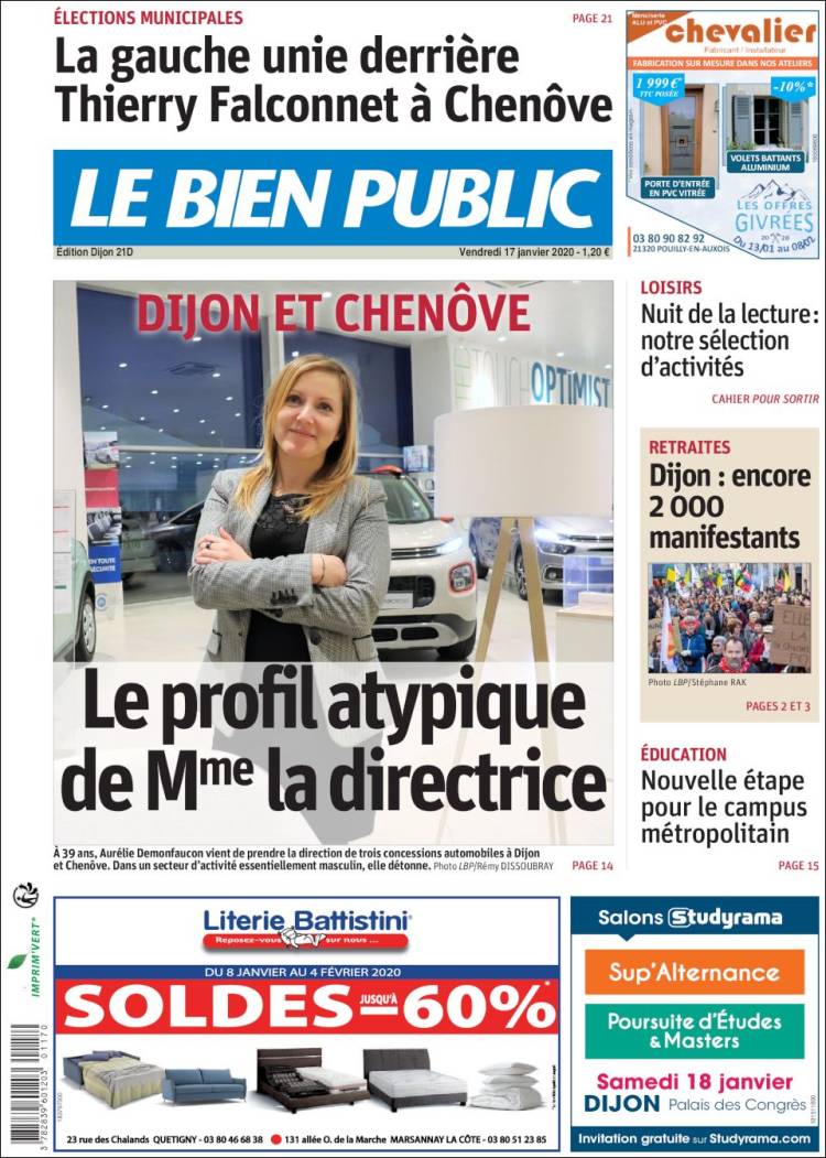 Portada de Le Bien Public (Francia)