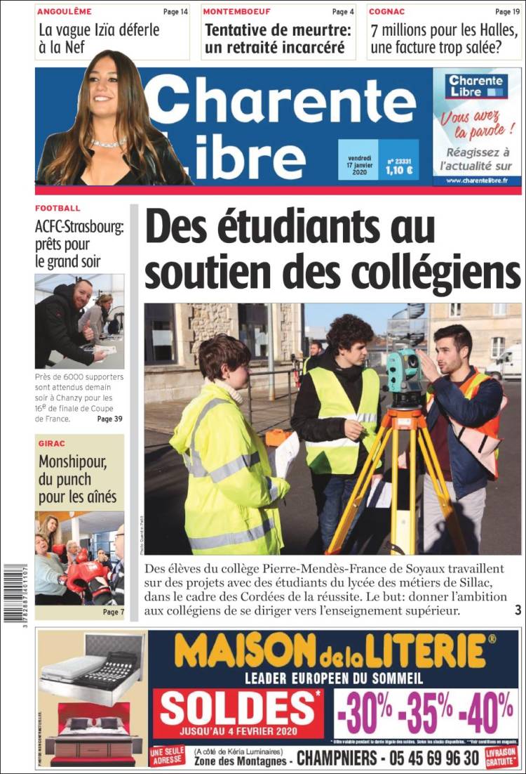 Portada de Charente Libre (Francia)