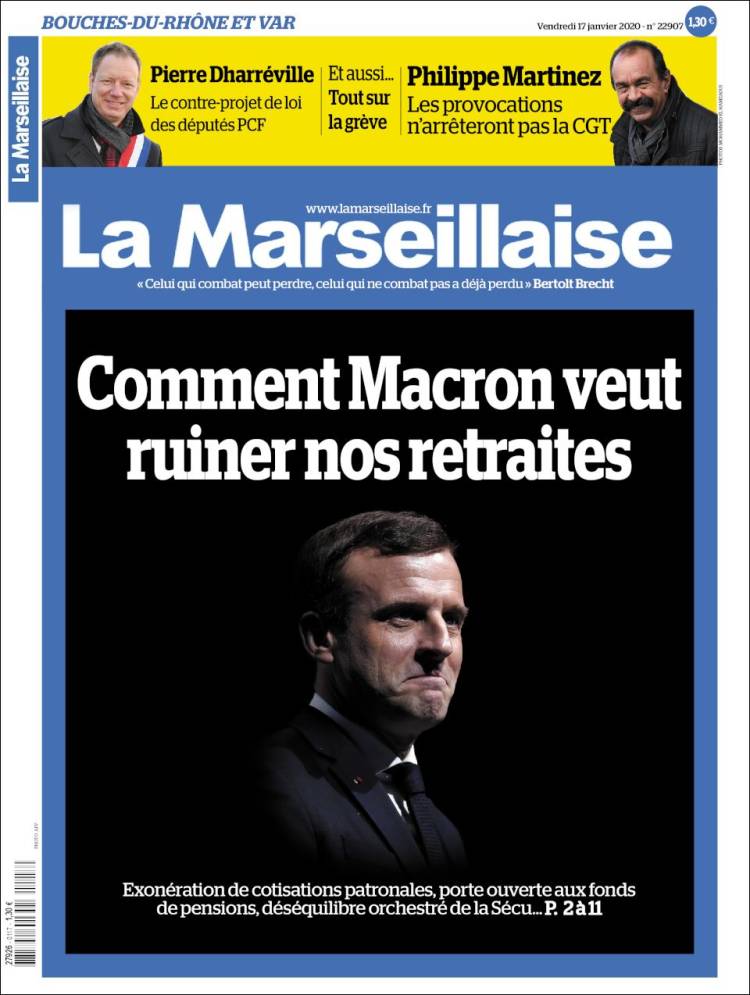 Portada de La Marseillaise (Francia)