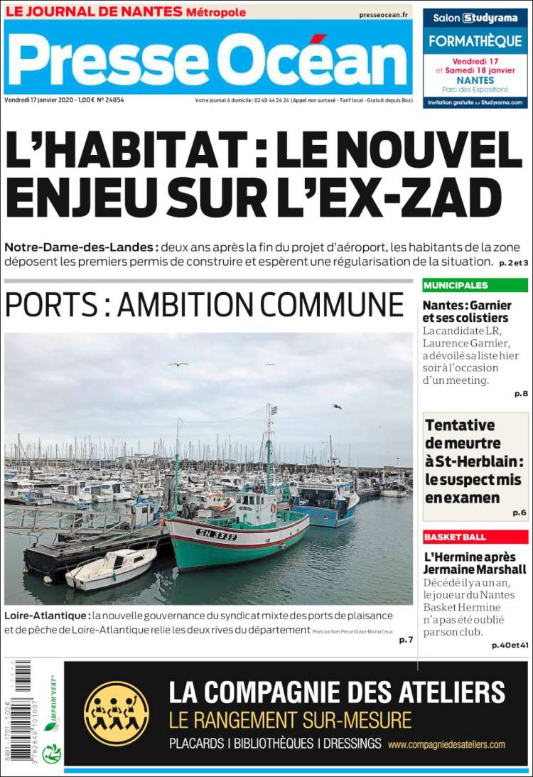 Portada de Presse Ocean (Francia)