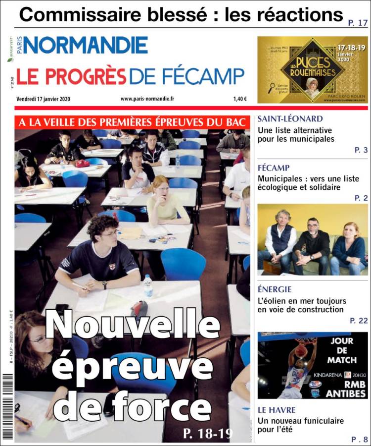 Portada de Progres de Fecamp (Francia)