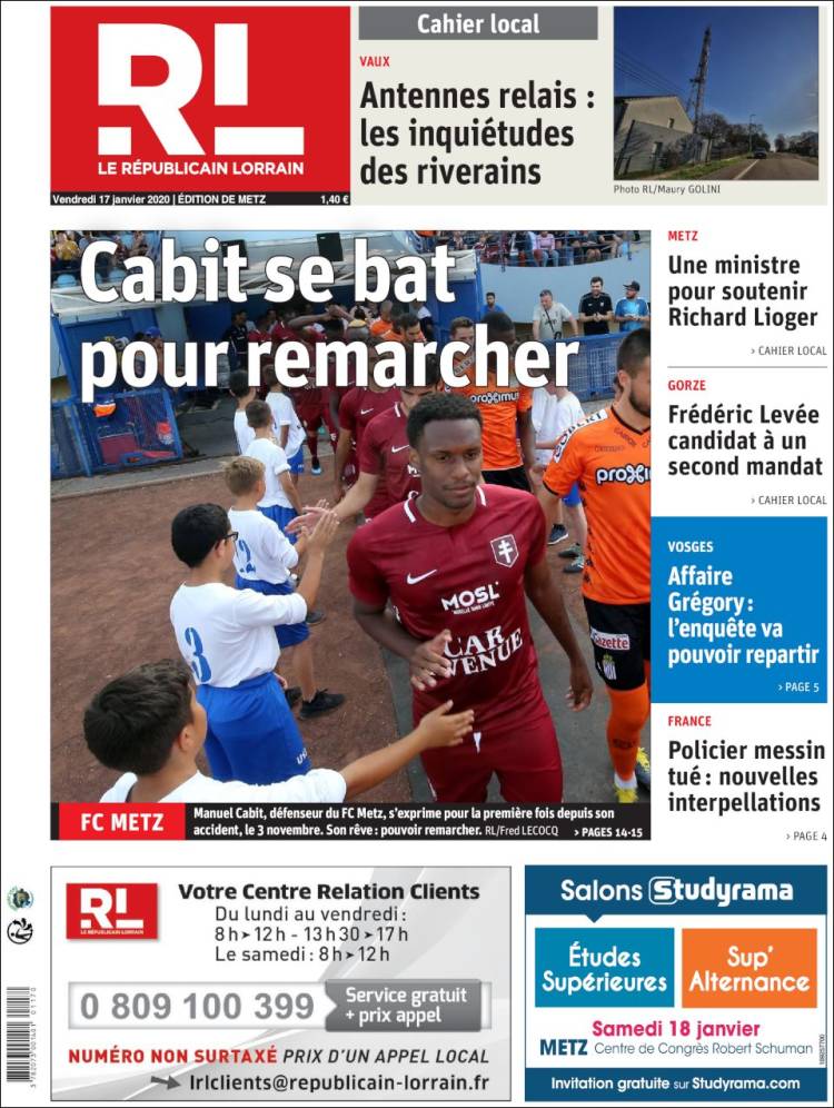 Portada de Le Republicain Lorrain (Francia)