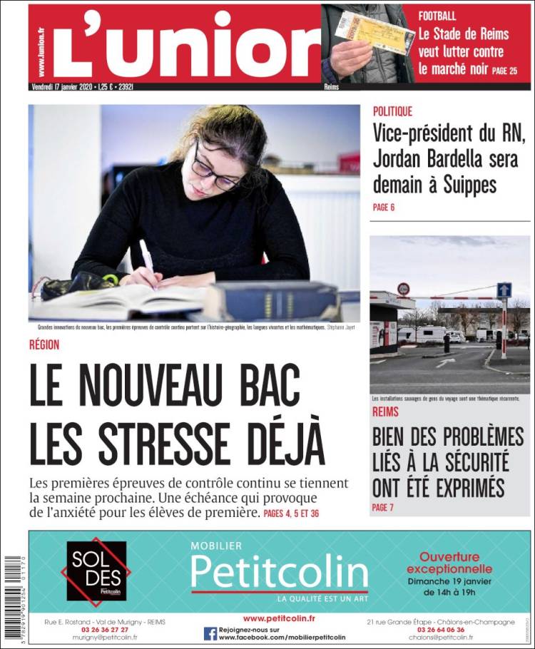 Portada de L'Union (Francia)