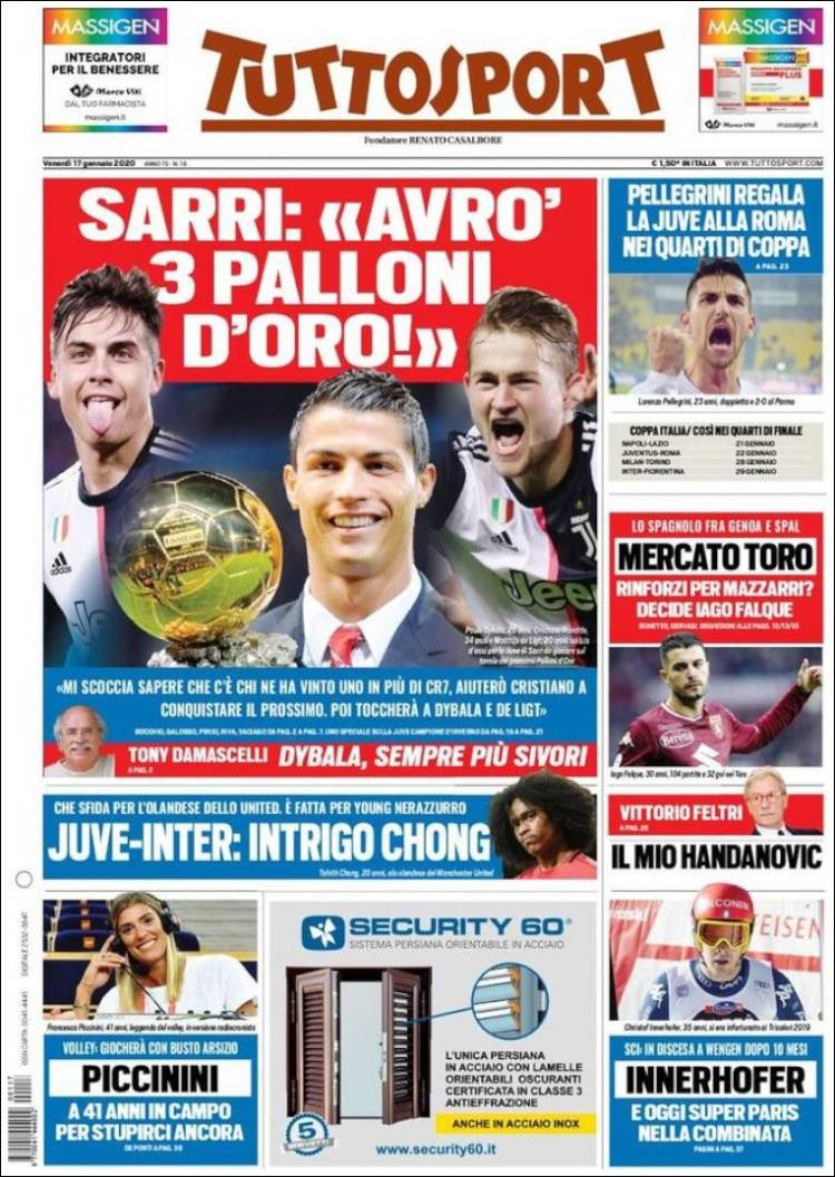 Portada de Tuttosport (Italia)