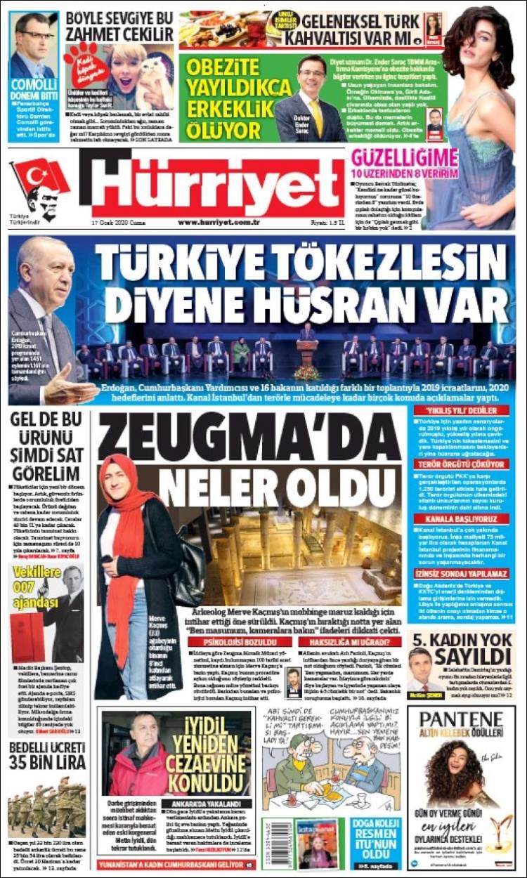 Portada de Hürriyet (Turquie)