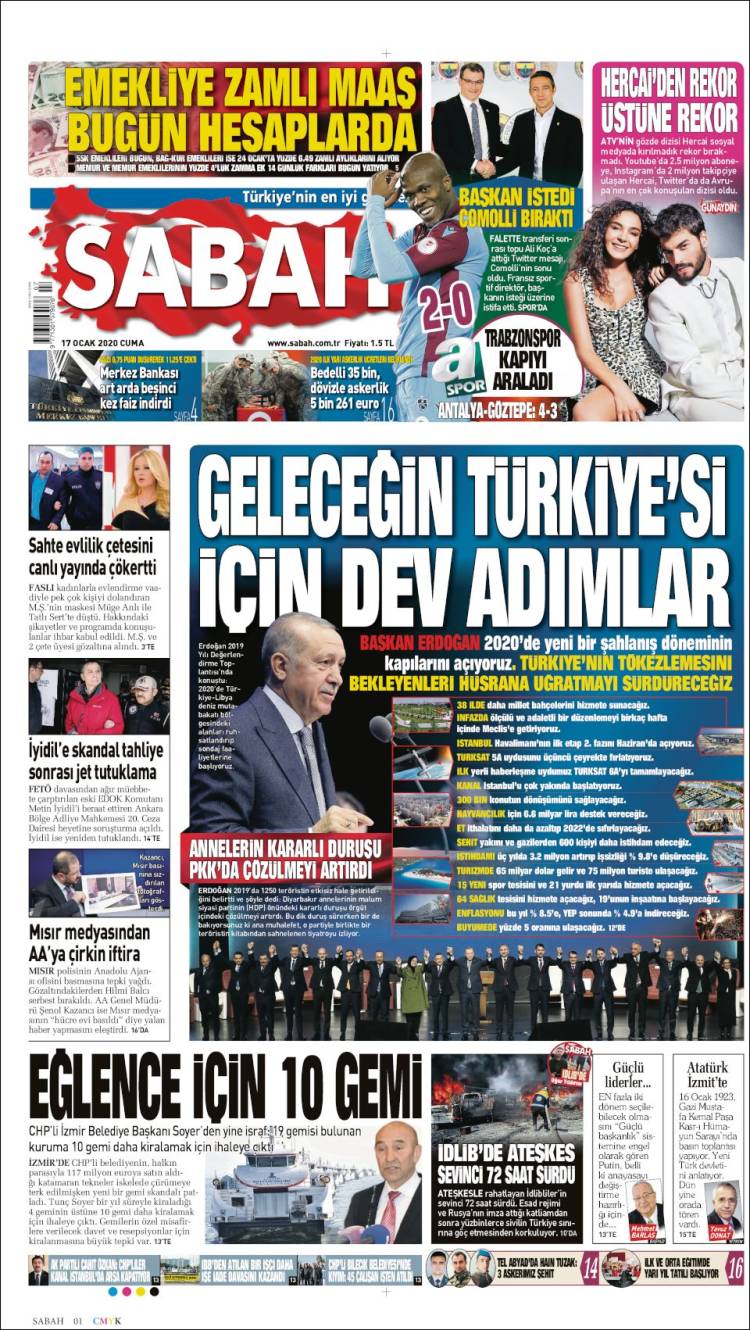 Portada de Sabah (Turquía)