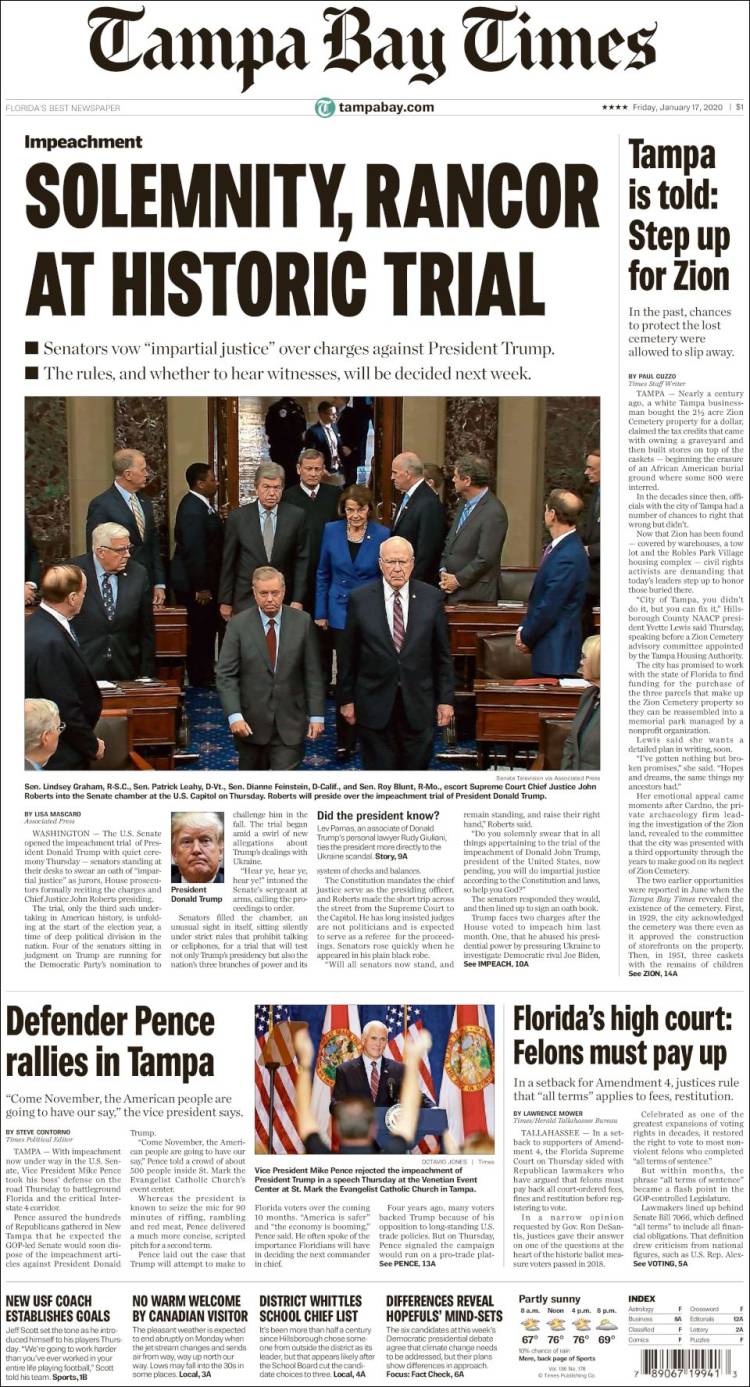 Portada de Tampa Bay Times (USA)