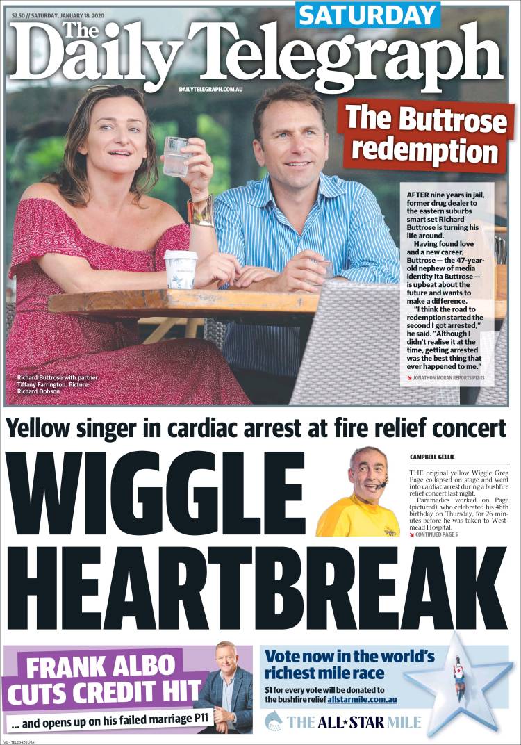 Portada de The Daily Telegraph (Australia)