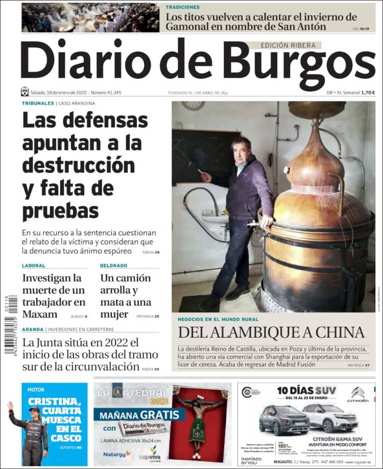 Portada de Diario de Burgos (España)