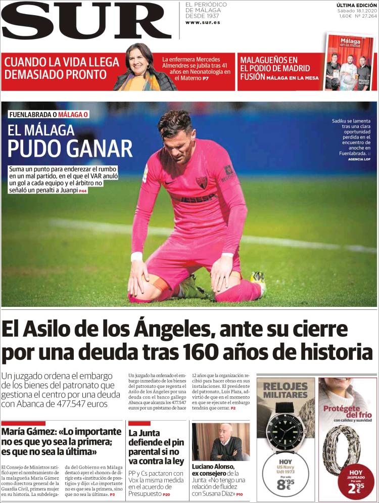 Portada de Diario el Sur (España)