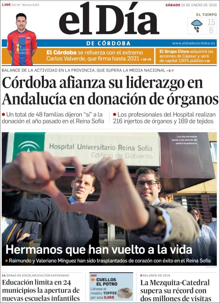 Portada de El Día de Córdoba (España)