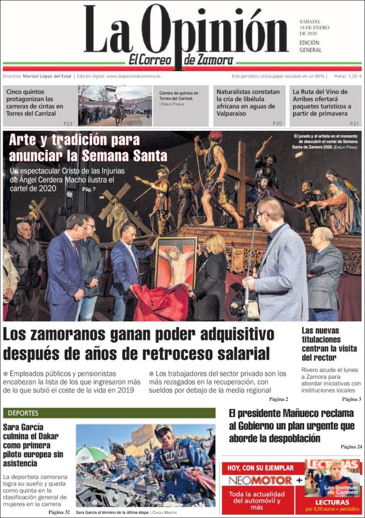 Portada de La Opinión - El Correo de Zamora (España)