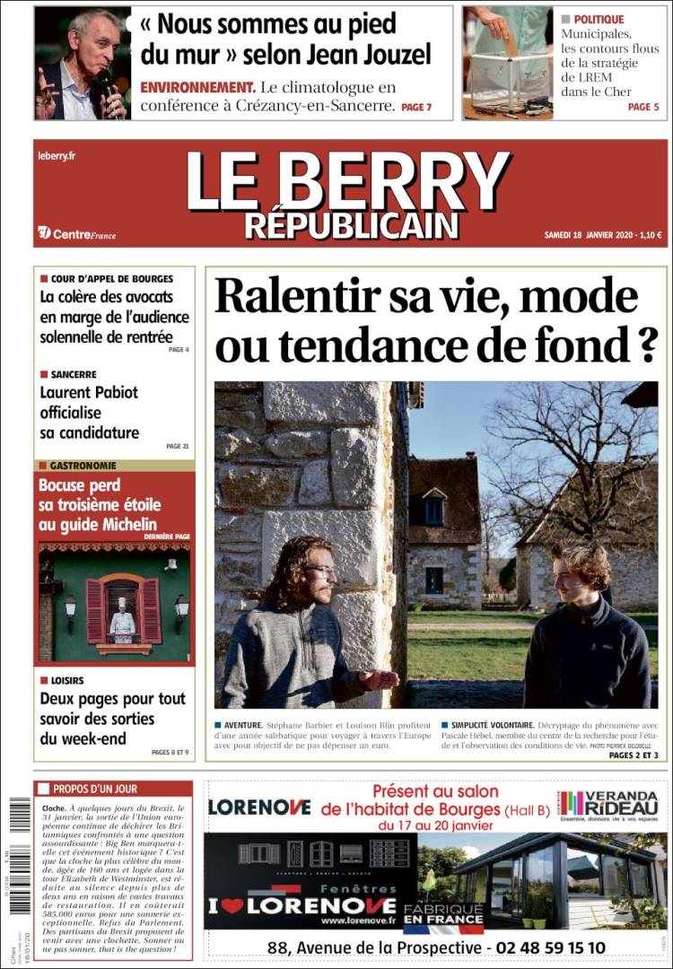 Portada de Berry Republicain (Francia)