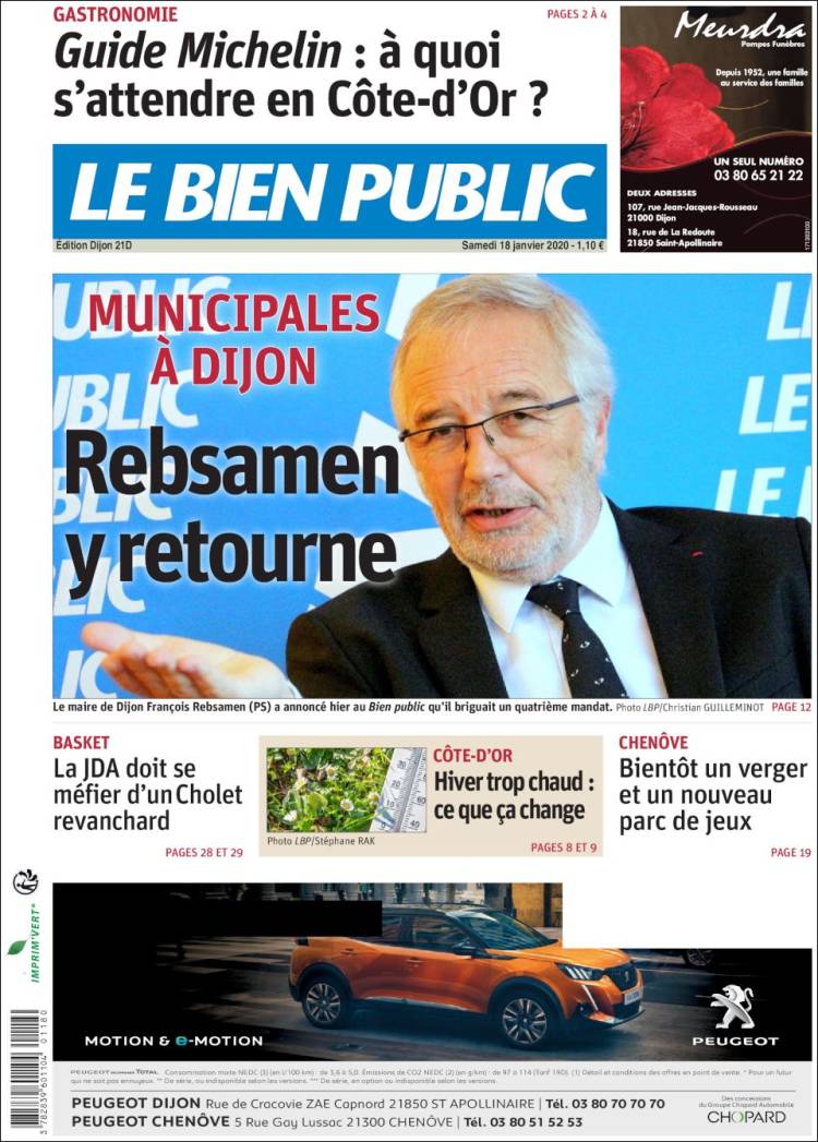 Portada de Le Bien Public (Francia)