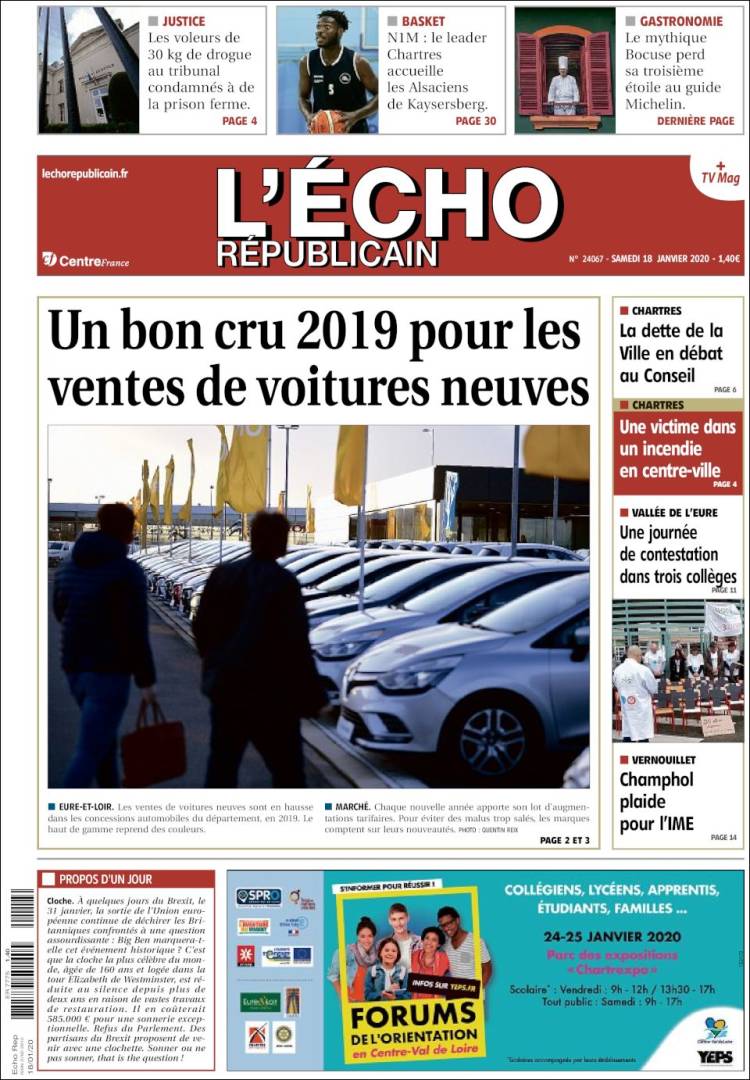 Portada de L'Echo Républicain (Francia)